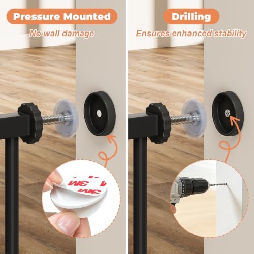 29"-45" Baby Gate, No Drilling Auto Close Dog Gate Indoor, Black - Image 6