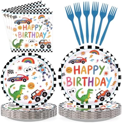 96Pcs Monsters Truck Birthday Party Decoration, Serves 24 by Greencian