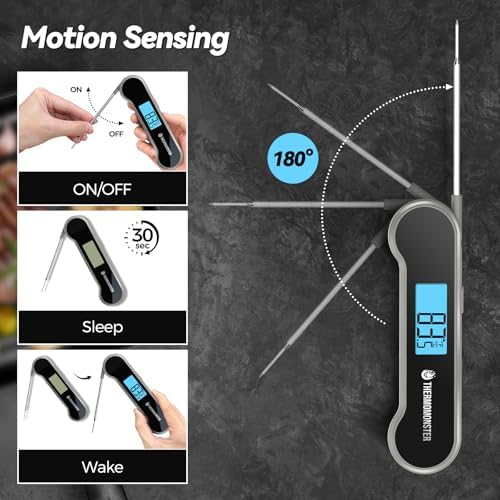 0.5 Sec Instant Read Meat Thermometer Digital for Cooking, Grey - Image 6