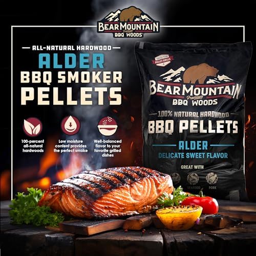 Bear Mountain Alder BBQ Wood Pellets for Smoker and Grill, 20 lb Bag - All-Natural Hardwood for Outdoor Barbecue Smoking and Grilling with Delicate Sweet Smoke Flavor - Image 2