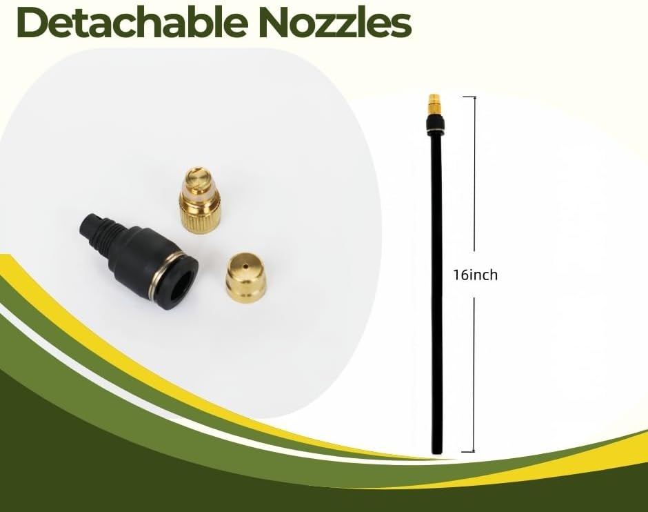 5pk Brass Misting Nozzles Tee 16 inch 360 Degree Adjustable Copper Sprayer, Compatible with1/4 trubing Hose Watering Plant Drip Irrigation Pneumatic Fittings Connection for Watering Garden（16inch） - Image 3