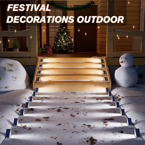 VOLISUN Solar Stair Lights 8 Pack, Solar Step Lights Waterproof IP67 - Image 2