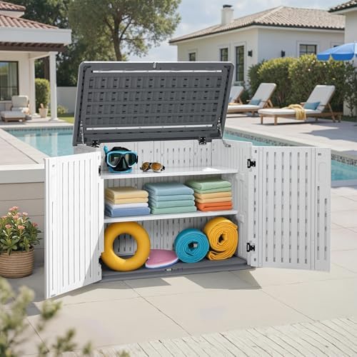 Macrout 25 Cu Ft Outdoor Storage Cabinet with Shelves, Waterproof ST5737 - Image 2