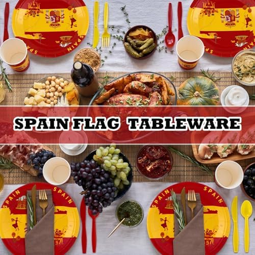 FoldTier 350 Pcs Spanish Flag Party Supplies Serves 50 - Image 5