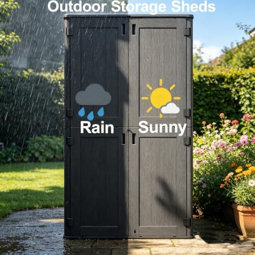 61 Cu.Ft Resin Storage Shed with Metal Shelving Kit & Floor, Black - Image 6