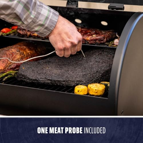 Pit Boss 700 Carbon Series Wood Pellet Grill & Smoker with LCD Digital Controller, 718-Sq. in. Cooking Space, 180°F to 500°F Temperature Range, Meat Probe, 13.5 lb. Pellet Hopper, Black - Image 6