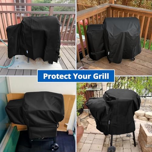 SunPatio Outdoor Heavy Duty Waterproof Grill Cover, Compatible for Traeger 20 Series Wood Pellet, Tailgater and Recteq 340 Grills, Full Length Barbecue Cover, All Weather Protection, Black - Image 7