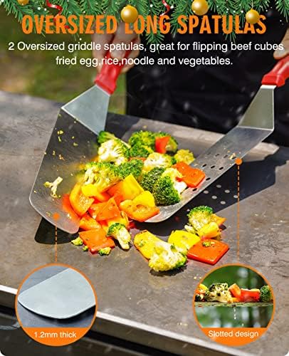 HOMENOTE Red Griddle Accessories Kit, Griddle Spatula Set for Blackstone - Image 2