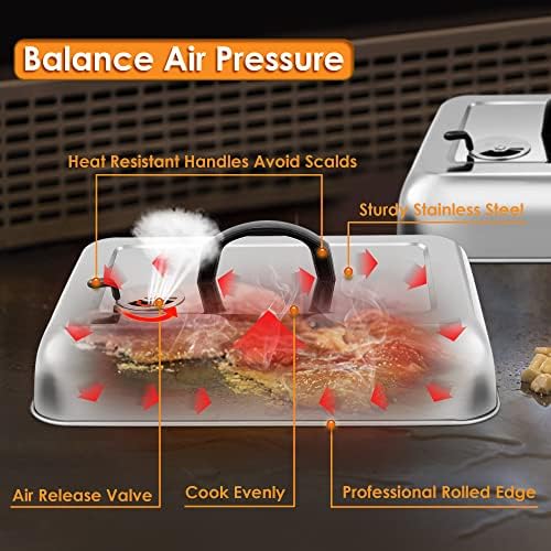 Leonyo Basting Cover Set of 2, 13x9 In Rectangular Cheese Melting Dome Lid - Image 4