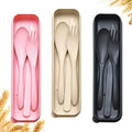 Reusable Travel Utensils Set with Case, 3 Sets Wheat Straw Portable Knife Fork Spoons Cutlery, Eco-Friendly BPA Free Plastic Tableware for Kids Adults Travel Picnic Camping Utensils by YDYTOP