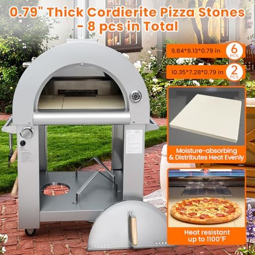 32.5" Dual Fuel Pizza Oven - Wood Fired or Propane Gas Fueled Outdoor Oven - Image 4