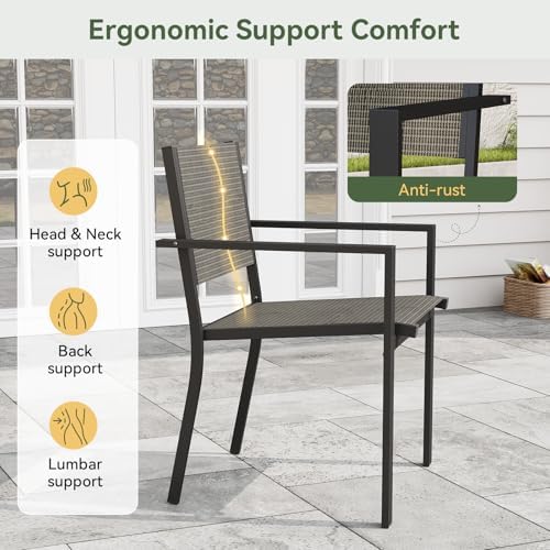 7-Piece Patio Table and Chairs Set for 6, All Weather Patio Dining Sets - Image 3
