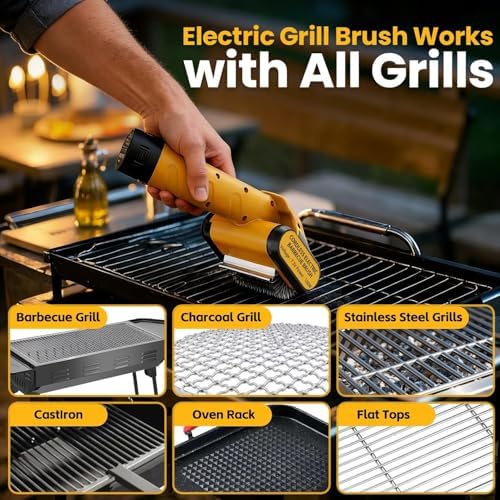 Electric Grill Brush, 5000mAh, 350-Min Runtime,800RPM Cordless BBQ Cleaner - Image 5