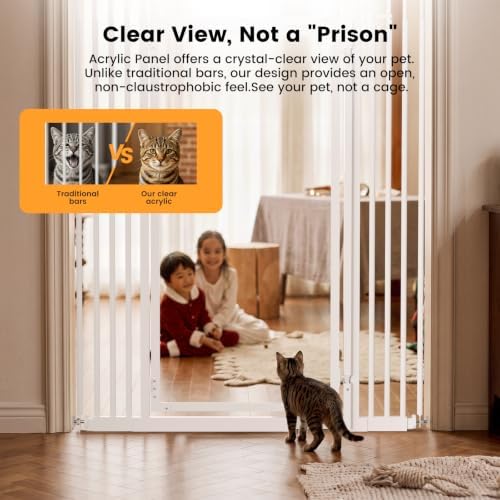 Extra Tall Cat Gate 49-87" Height Adjustable, Full Clear Acrylic Gate - Image 2