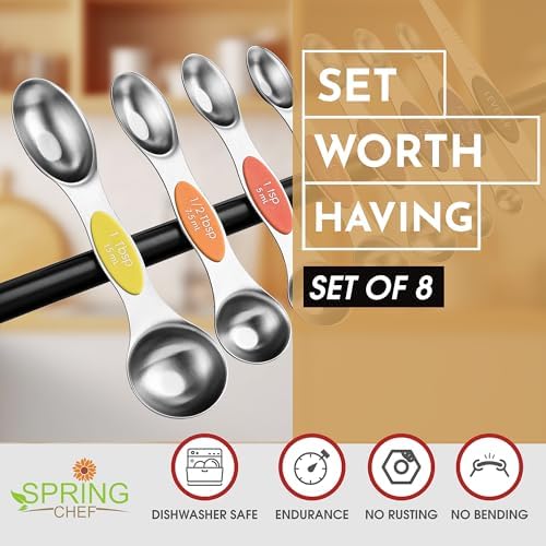Spring Chef Stainless Steel 8 Magnetic Measuring Spoons, Mountain Sunrise - Image 2