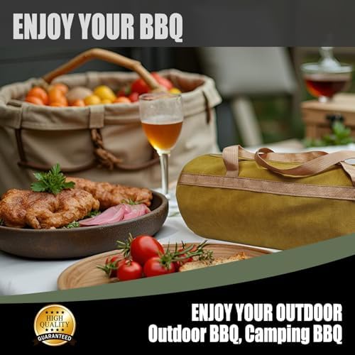 Grill Tool Storage Bag for Outdoor Grilling, 18 x 8 x 8 Inch, Canvas - Image 4