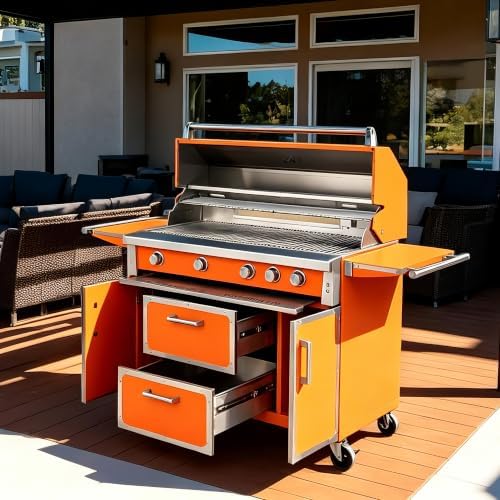 49" Stainless Steel Propane Gas Grill, 4 Burners & Infrared Burner, Orange - Image 2