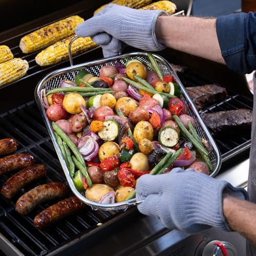 Maverick Stainless Steel Mesh Roasting Pan – Heavy-Gauge 304 Stainless Steel Grill Basket for BBQ & Smoking, Open Mesh Design for Heat & Smoke Circulation, Dishwasher Safe, 16.5 x 11 Inches - Image 6