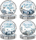 60 Pcs Vintage Race Car Paper Plates 9" Heavy Duty by Greencian