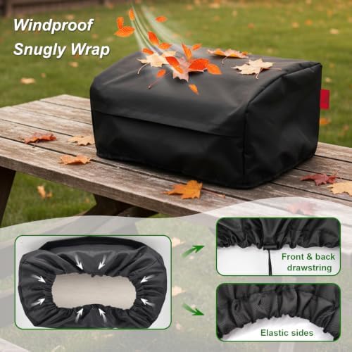 24" Walk-with Portable Tabletop Grill Cover with Overlapping Opening for Carry Without Removing, Waterproof 600D BBQ Grill Cover for Cuisinart CGG-306, Royal Gourmet GT1001, Pit Boss 75275 - Image 5