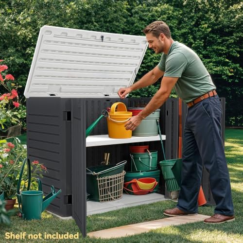 DWVO Outdoor Weather-Resistant Horizontal Storage Shed, 35 Cu Ft Capacity - Image 2