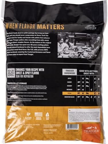 Traeger Grills Pecan 100% All-Natural Wood Pellets for Smokers and Pellet Grills, BBQ, Bake, Roast, 18 lb. Bag - Image 2