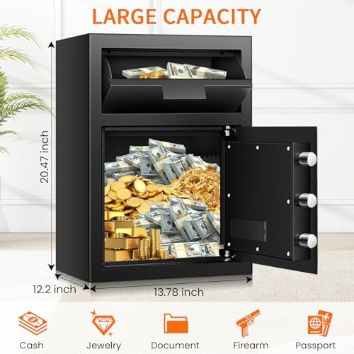 2.8 Cuft Home Safe with Drop Slot, Anti-Theft Cash Drop Safe for Business - Image 6