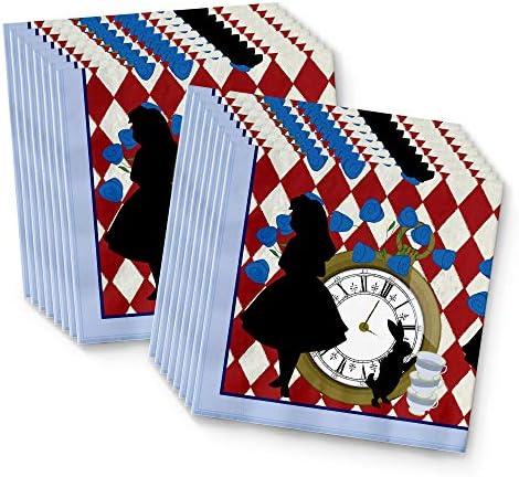 Alice in Wonderland Birthday Party Supplies Set - Alice in Wonderland Decorations - Alice in Wonderland 1st Birthday - Birthday Party for Girl | Tableware Includes Plates Napkins and Cups | Kit for 16 - Image 3