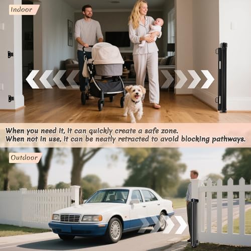 Miumoon 200 inch Reinforced Retractable Baby Gates 37 inch Tall - Image 5