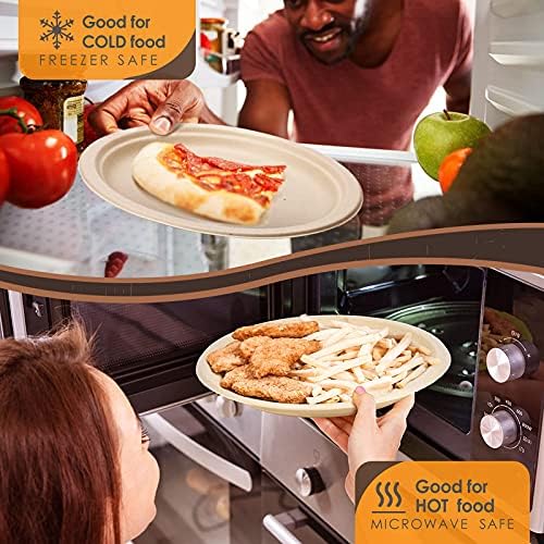 Gezond 350pcs Compostable Plates Set Heavy-duty Disposable Plates Utensils - Image 5