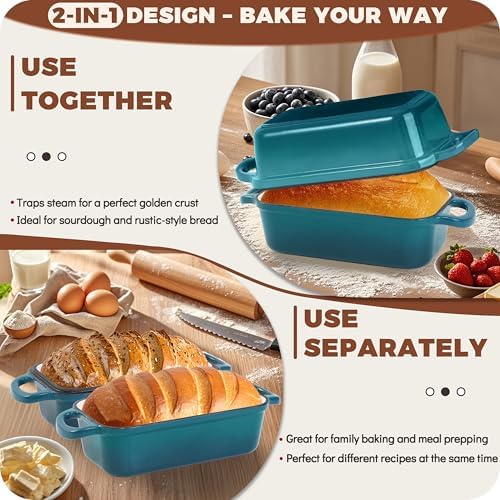 Cast Iron Loaf Pan with Lid, 9x5 Loaf Pans for Homemade Bread - Image 3