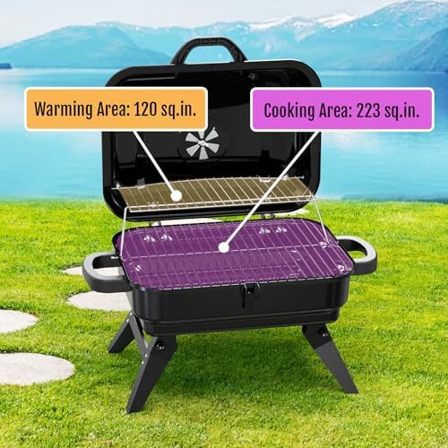 Portable Charcoal Grill, Small Foldable Tabletop BBQ Grill for Camping - Image 2