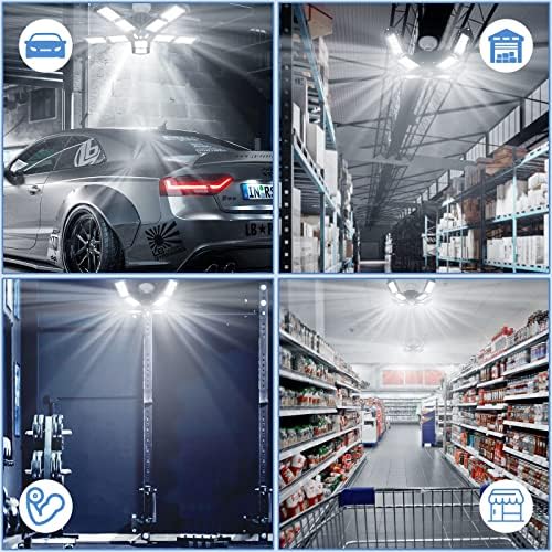 Aoretic LED Garage Lights 10+1 Panels 2 Pack -250W, 25000LM 6500K Led Shop Light with 6+1 Deformable Panels, Ceiling Lights for Basement Barn Light Garage - Image 6