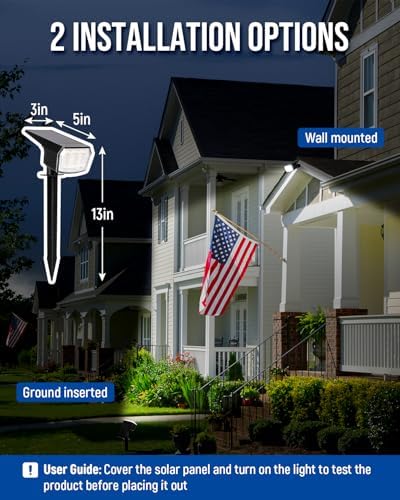 AUDERWIN Solar Spot Lights Outdoor Waterproof, 10 Pack, Cool White - Image 4