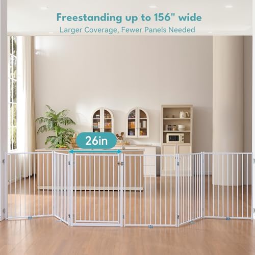 No Pawblems Freestanding Dog Gate with Door for Indoor & Outdoor, 36'' Tall - Image 4