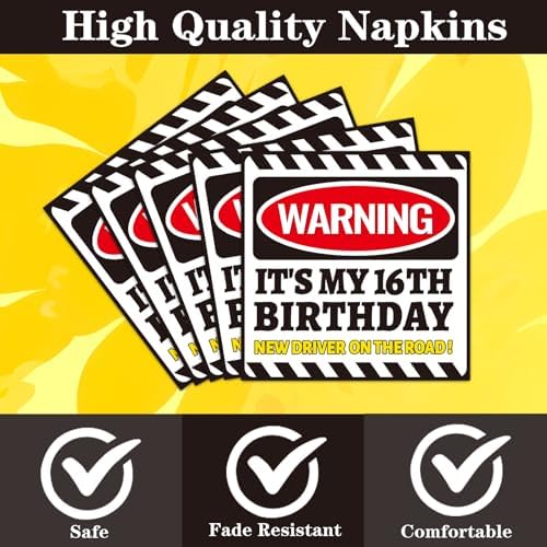 16th Birthday Party Decorations 96PCS Plates Napkins Forks - Image 3