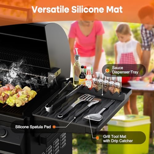 Blackstone Griddle Silicone Grill Mat, Food-Grade Heat-Resistant Drip Pad & Spatula Mat for Blackstone/Weber/Traeger/Pit Boss Grills, Kitchen Counter Protector, BBQ Accessories Gift - Image 6