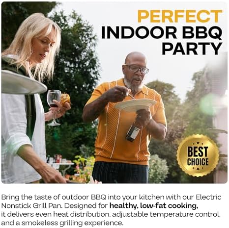 Premium Electric Griddle 36" with Silicone Cooking Utensils Set - Extra Large Portable & Nonstick Electric Grill for Outdoor Use with Adjustable Heating - Smokeless Indoor Grill by IDL Packaging - Image 7
