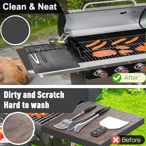 Silicone Griddle Tools Mat for Blackstone Side Shelf, Spatula Mat with Drip Pad, Silicone Utensil Rest/Holder for BBQ Tools (Black 1 Pack) - Image 5