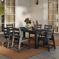 GREENVINES 7-piece Outdoor Dining Set, HDPE Table & 6 Armless Chairs, Black by GreenVines