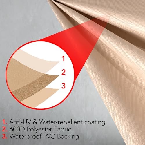 GrillTough Heavy Duty BBQ Grill Cover for Outdoor Grill, 30 Inch Tan - Image 2