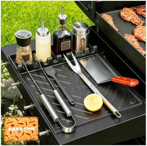 CAKETIME Silicone Grill Mats for Blackstone George Foreman Griddle Baking Cooking Kitchen Heat Resistant Camping RV Travel Essential Electric Fryer BBQ Gift Patio Park Garden Outside Summer Must Have by CAKETIME