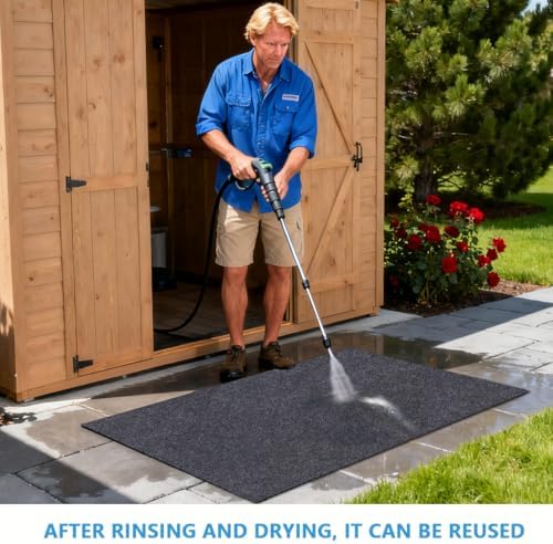 Gas Grill Mat，Premium BBQ Mat—Protects Decks and Patios from Grease Splashes,Soft Absorbent Material-Contains Grill Splatter，Anti-Slip and Waterproof Backing，Washable (36" x 36") - Image 4