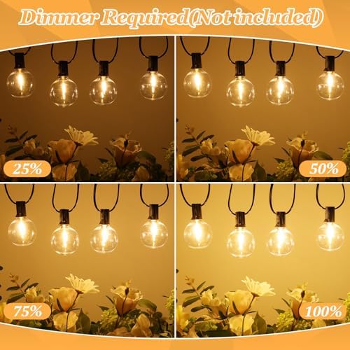Bosceos 100ft Outdoor G50 LED Globe String Lights Waterproof with 52 Bulbs - Image 4