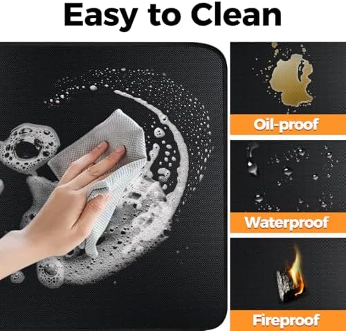 Fireproof Fireplace Rug for Home Protection, 4'11'' x 3'4'' x 0.04'', Black - Image 6
