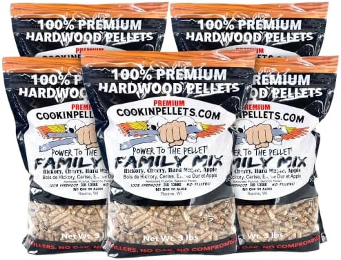 CookinPellets Premium Family Mix Hardwood BBQ Smoking Pellets, 3 lb, 5-Pack by Unknown