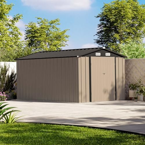 Patiowell 8x12 FT Outdoor Storage Shed, Brown - Image 2