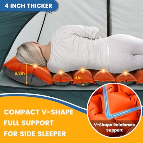 4-Inch Camping Sleeping Pad with Foot Pump and Pillow - Image 3