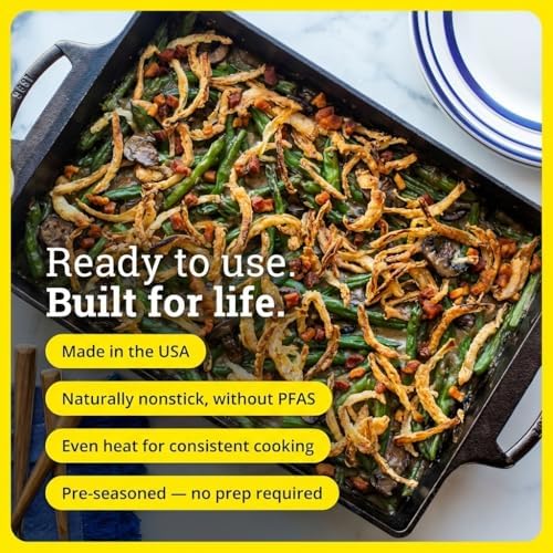Lodge Pre-Seasoned Cast Iron Casserole Pan, 9 x 13 Inches - Image 3