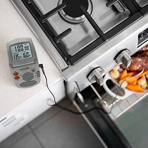 Taylor Precision Products Programmable with Timer Instant Read Wired Probe Digital, Meat, Food, Grill BBQ Cooking Kitchen Thermometer, Stainless Steel - Image 5